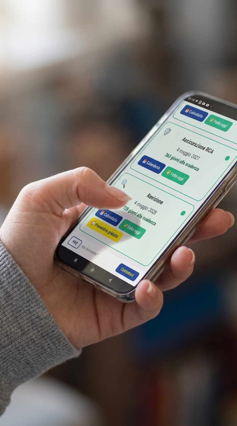 MyAutoZen app showing maintenance reminders on smartphone